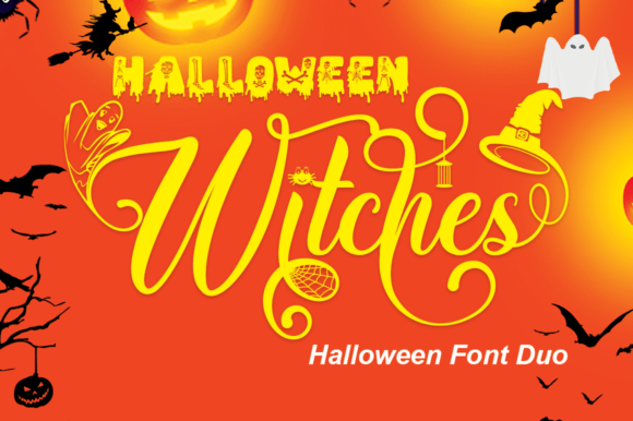 Halloween Witches Duo: A Spooky and Stylish Font for All Your Creative Needs