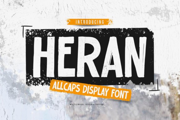 Heran: A Bold, Textured Display Font for Creative Projects
